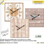 OROLOGIO PARETE.LEG.QUADRO 58X58 CM VINTAGE10 - 3 Q. ASS. ART.1141/12