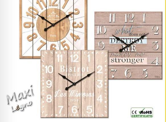 OROLOGIO PARETE.LEG.QUADRO 58X58 CM VINTAGE10 - 3 Q. ASS. ART.1141/12