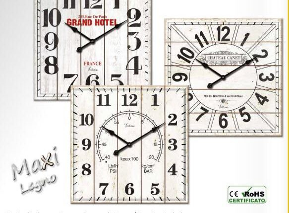 OROLOGIO PARETE LEG.QUADRO 58X58 CM VINTAGE9 - 3 Q. ASS. ART.1141/11