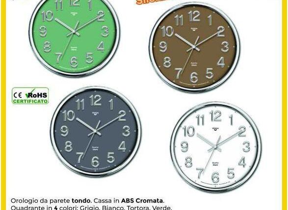 OROLOGIO PARETE ABS D.30.5 CHROME 4 COL. ART.1859/00