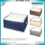 CONTENITORE TESSUTO C/COP.TRASP.C/ZIP 60X45X30CM 4 COL ASS ART.S38043/00