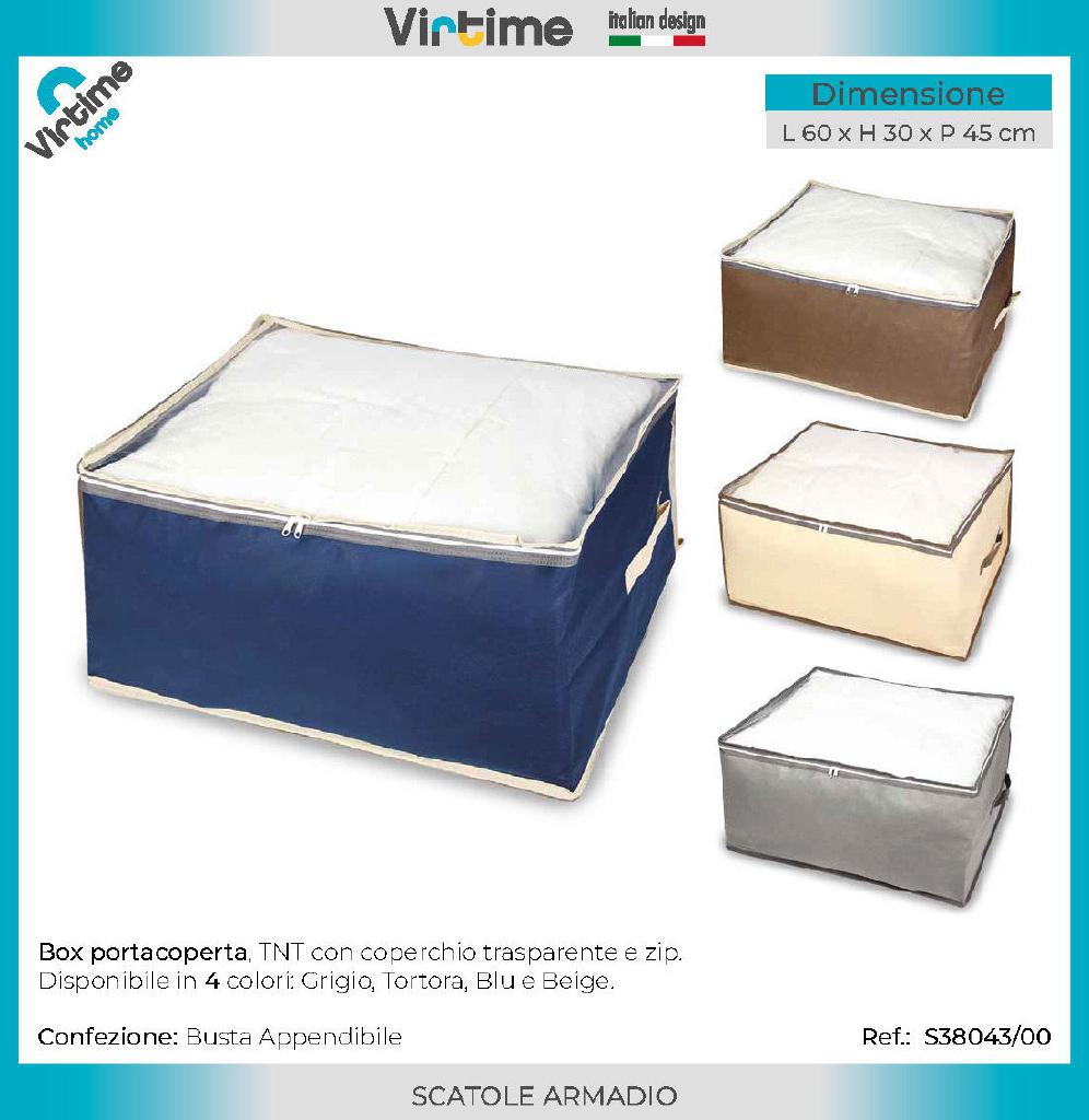 CONTENITORE TESSUTO C/COP.TRASP.C/ZIP 60X45X30CM 4 COL ASS ART.S38043/00 CONTENITORE TESSUTO C/COP.TRASP.C/ZIP 60X45X30CM 4 COL ASS ART.S38043/00