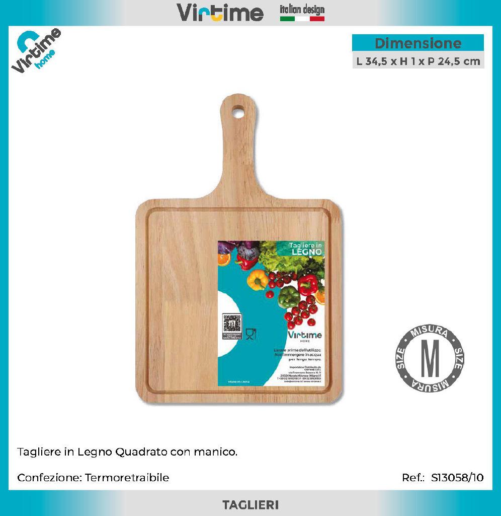 TAGLIERE LEGNO QUADRO C/MANICO 34.5X24.5X1CM ART.S13058/10 TAGLIERE LEGNO QUADRO C/MANICO 34.5X24.5X1CM ART.S13058/10
