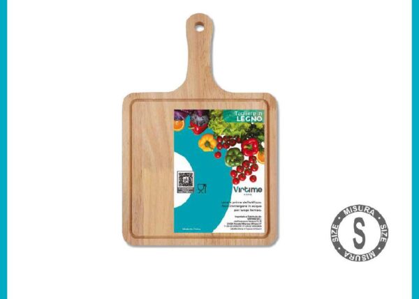 TAGLIERE LEGNO QUADRO C/MANICO 29.5X19.5X1CM ART.S13058/00