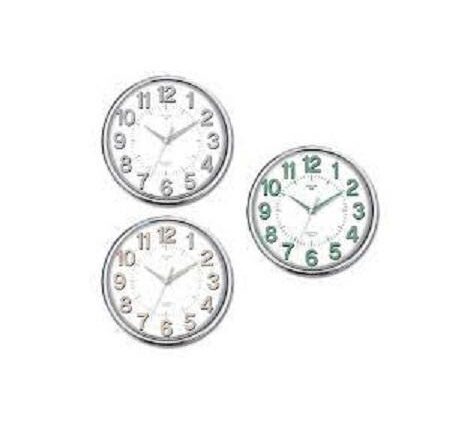 OROLOGIO PARETE ABS D.25.4CM CHROME - 3 COL. ASS ART.1854/00