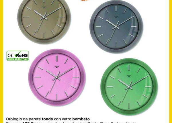 OROLOGIO PARETE ABS D.30 Q.INDEX - 4 COL.ASS ART.1867/00