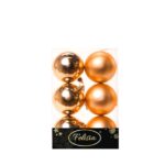 PALLE DI NATALE PLASTICA 8CM PZ.6 ASS. ORO LUCIDE E OPACHE ART.02470