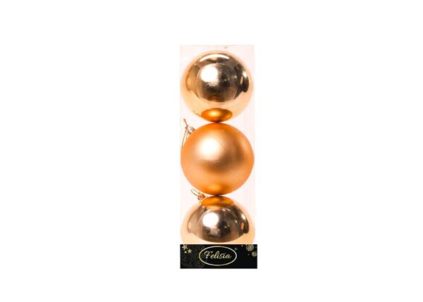 PALLE DI NATALE PLASTICA 10CM PZ.3 ASS. ORO LUCIDE E OPACHE ART.02548