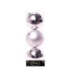 PALLE DI NATALE PLASTICA 10CM PZ.3 ASS. ARGENTO LUCIDE E OPACHE ART.02555
