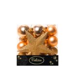 PALLE DI NATALE PLASTICA PZ.31 ASS. ORO GLITT./LUC./OPAC.+PUNTALE STELLA GLITT.ART.02739