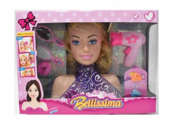 TESTA BAMBOLA CON ACCESSORI ART.89774