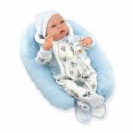 BAMBOLOTTO REBORN PIGIAMA BIANCO CAPPELLO BLU