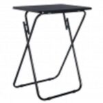 TAVOLO PIEGHEVOLE METALLO-MDF NERO 48 X 38 X 65 CM ART.61122