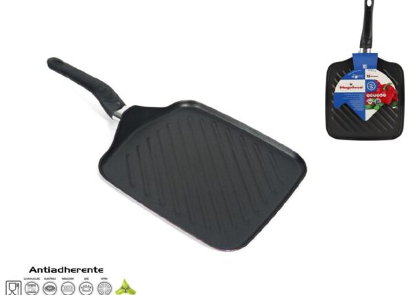 GRIGLIA QUADR. CM27 ANTIADERENTE PRAGA ROSSO MAGEFESA