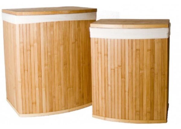 PORTABIANCHERIA BAMBU C/TESSUTO 45X35X52CM
