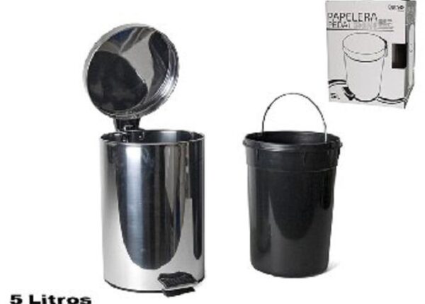 BIDONE C/PEDALE IN ACCIAIO 5L