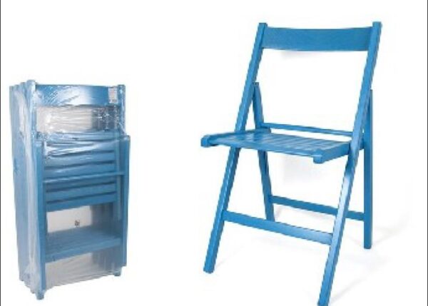 SEDIA PIEGHEVOLE LEGNO CELESTE