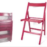 SEDIA PIEGHEVOLE IN LEGNO ROSSO