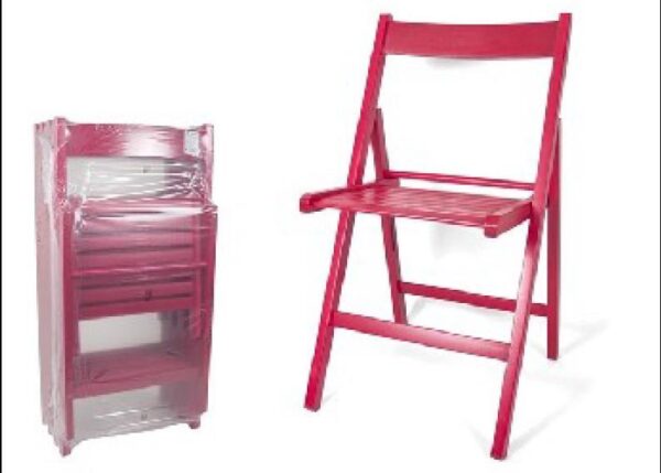 SEDIA PIEGHEVOLE IN LEGNO ROSSO