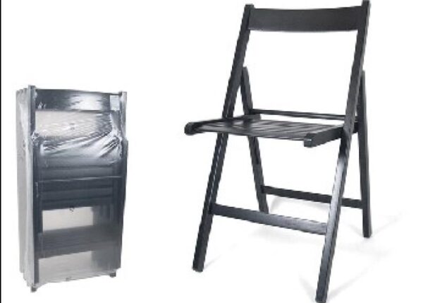 SEDIA PIEGHEVOLE IN LEGNO NERA