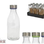 BOTTIGLIA D'ACQUA DI VETRO DENVER 500 ML COPPERCHIO IN ACCIAIO