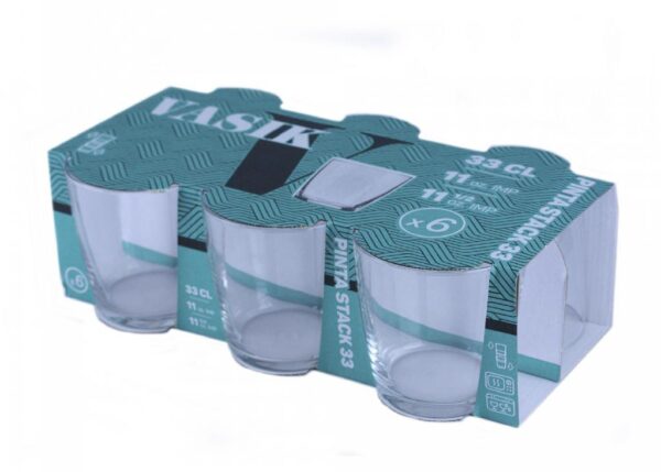 SET 6 BICCHIERI DI VETRO VASIK PINT STACK 33 CL.