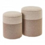 POUF BAULE MDF BEIGE-MARRONE GRANDE ART.803877