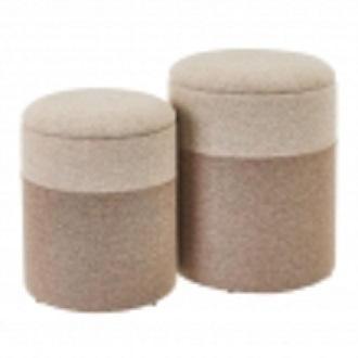POUF BAULE MDF BEIGE-MARRONE GRANDE ART.803877