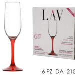 SET 6 CALICI CHAMPAGNE 215 CC GAMBO ROSSO ART.680285