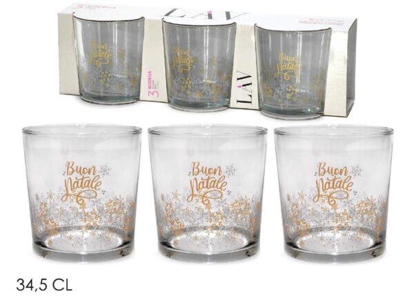 BICCHIERI SET/3 BODEGA 345CC BUON NATALE ART.680286