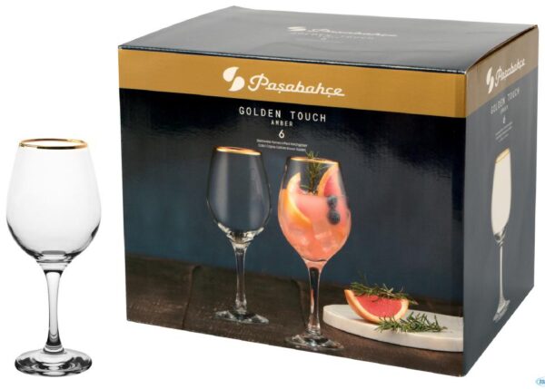 SET 6 CALICI AMBER GOLDEN VINO 36.5 CL ART.950934