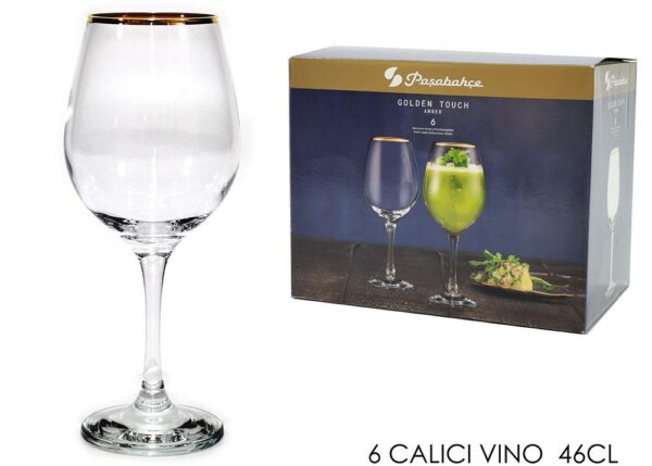 SET 6 CALICI AMBER GOLDEN VINO 46 CL ART.950935