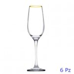 BICCHIERI AMBER GOLDEN FLUTE SET 6 20 CL