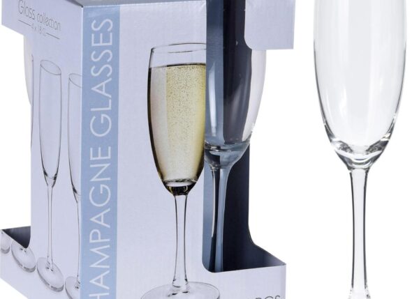SET 4 FLUTES CHAMPAGNE VETRO 18CL ART.CC7000300