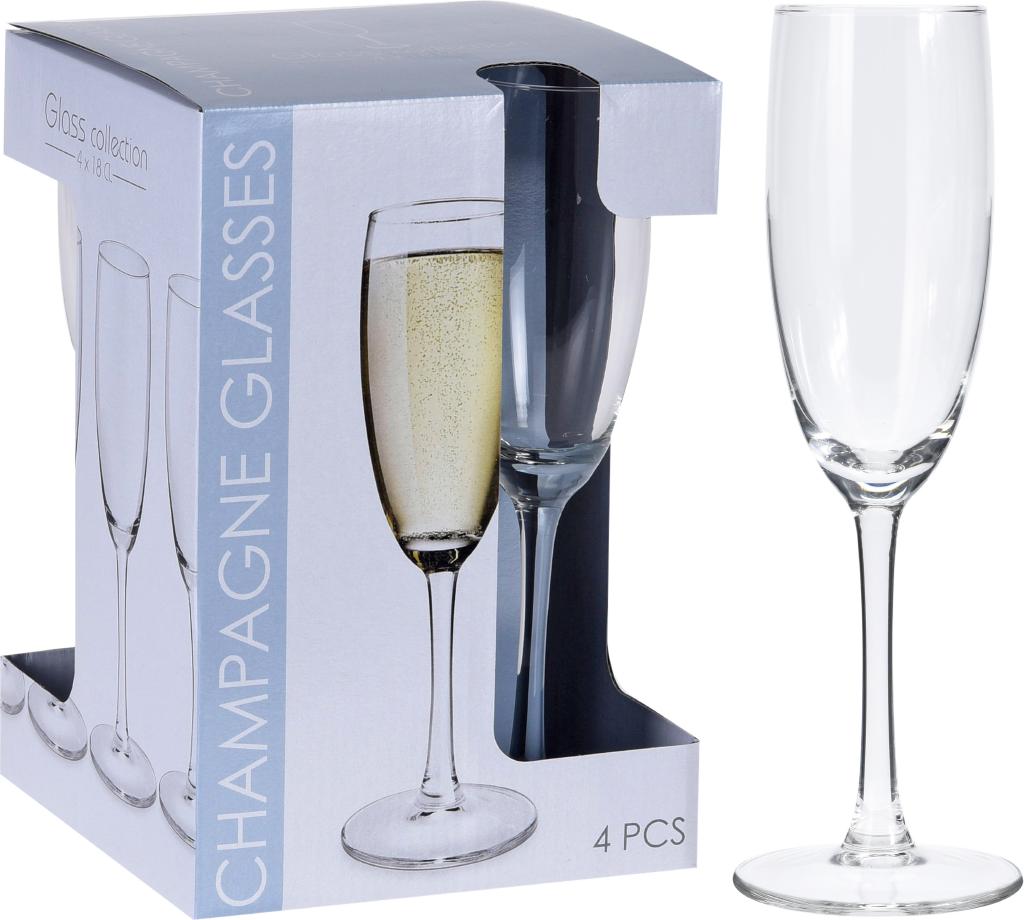 SET 4 FLUTES CHAMPAGNE VETRO 18CL ART.CC7000300 SET 4 FLUTES CHAMPAGNE VETRO 18CL ART.CC7000300
