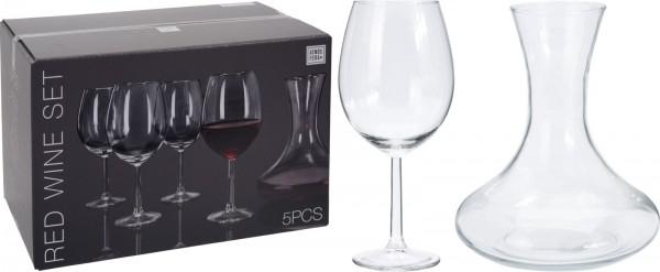 SET 4 CALICI+DECANTER VETRO ART.VER000572