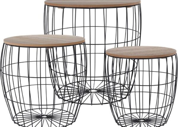 CESTA METALLO BASE LEGNO GRANDE ART.HX9200180