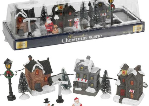 SCENA NATALE 10PZ C/LED ART.ABG100800