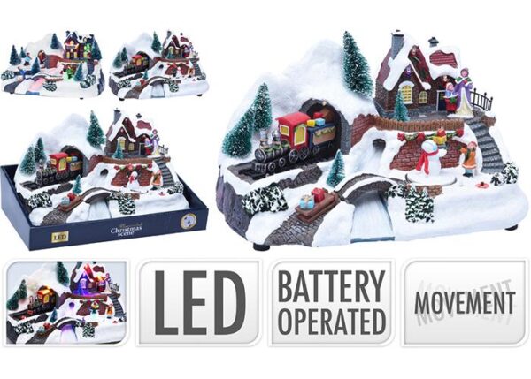 SCENA NATALE LED 30X18CM 2ASS ART.ACJ000180