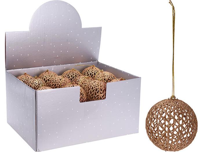 PALLA DI NATALE PP ORO GLITTER 9CM PALLA DI NATALE PP ORO GLITTER 9CM