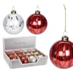 PALLA DI NATALE VETRO 8CM 2ASS