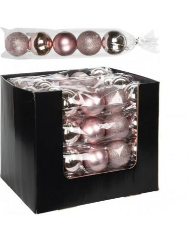 PALLE DI NATALE S/5 PP 80MM ROSA PALLE DI NATALE S/5 PP 80MM ROSA