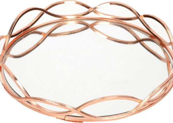 VASSOIO SPECCHIO ORO ROSA 23CM