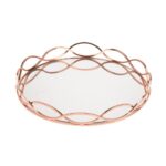 VASSOIO SPECCHIO ORO ROSA 31CM