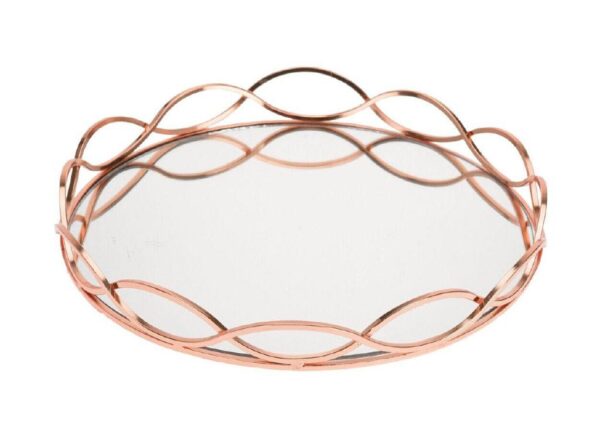 VASSOIO SPECCHIO ORO ROSA 31CM