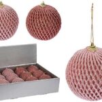 PALLA DI NATALE RETE PF 10CM ROSA 2AS COLORI ART.CAA126500