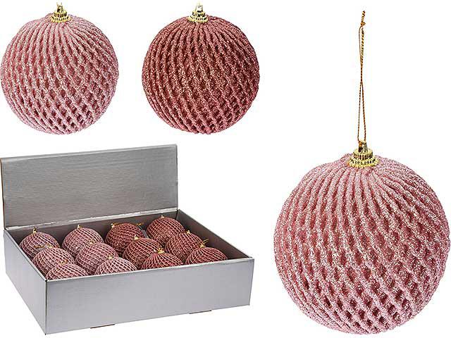 PALLA DI NATALE RETE PF 10CM ROSA 2AS COLORI ART.CAA126500 PALLA DI NATALE RETE PF 10CM ROSA 2AS COLORI ART.CAA126500