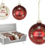 PALLA DI NATALE VETRO 80MM NATALE 2ASS