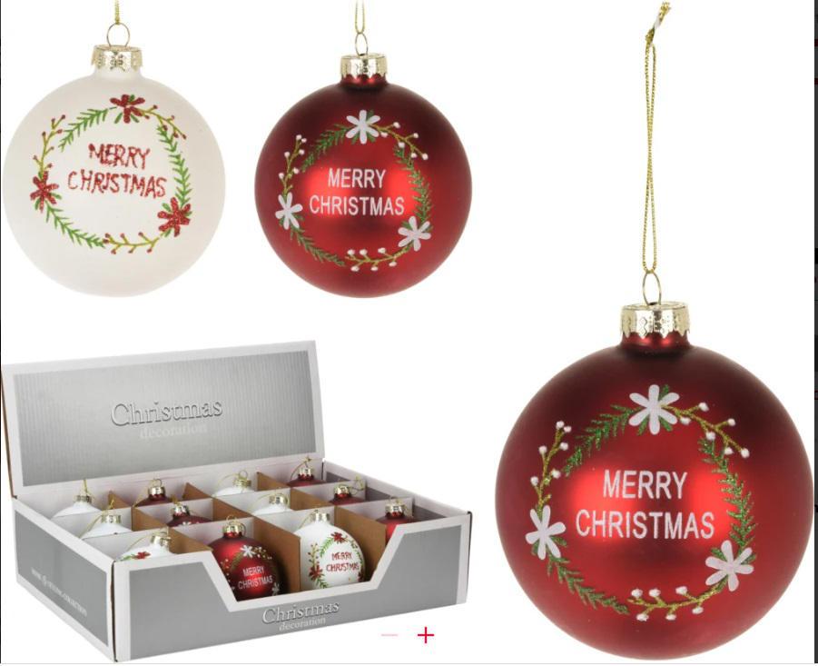 PALLA DI NATALE VETRO 80MM NATALE 2ASS PALLA DI NATALE VETRO 80MM NATALE 2ASS