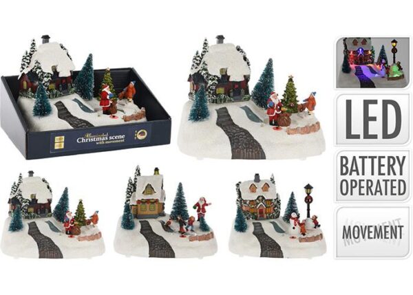 SCENA NATALE LED/MOVIMENTO 20X14CM 3A ART.ACJ000310